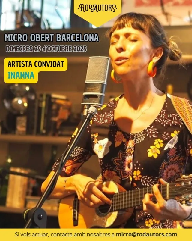 🎭Aquest dimecres, a l’escenari… Tot pot passar.
🎤Hi haurà música, paraula i sorpreses. Tenim com a convidada especial a la @inanna_musica 
🌈Només faltes tu per completar la mágia!
———————
🎭Este miércoles, en el escenario… Todo puede pasar.
🎤Habrá música, palabra y sorpresas. Tenemos como invitada especial a @inanna_musica 
🌈¡Solo faltas tú para completar la mágia!

#rodautors #microobert #barcelona #musica #musicadeautora #musicadeautor #cantautor #cantautora #openmic