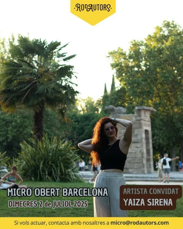 🚀Una setmana més, tornem amb música, poesia i emocions a flor de pell.
🎤El micro obert de Rodautors és casa teva, i aquesta setmana tenim com a convidada especial a @yaizasirena ✨
🌈Sigui quin sigui el teu estil, aquí tens el teu espai.
______________
🚀Una semana más, volvemos con música, poesía y emociones a flor de piel.
🎤El micro abierto de Rodautors es tu casa, y esta semana tenemos como invitada especial a @yaizasirena ✨
🌈Sea cual sea tu estilo, aquí tienes tu espacio.
#Rodautors #microobert #Barcelona #musica #musicadeautora #musicadeautor #cantautor #cantautora #openmic