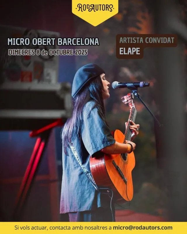 🍂Dimecres és sinònim de cançó, poesia i autenticitat.
🎙️Torna el micro obert de Rodautors a la New Fizz! Aquest dimecres tenim a la @elape.music  com a convidada especial 🔥
🌟Vine a donar veu a les teves emocions (o a escoltar les dels altres).
______________

🍂Miércoles es sinónimo de canción, poesía y autenticidad.
🎙️¡Vuelve el micro abierto de Rodautors a la New Fizz! Este miércoles tenemos a @elape.music como invitada especial 🔥
🌟Ven a dar voz a tus emociones (o a escuchar las de las demás).

#Rodautors #microobert #Barcelona #musica #musicadeautora #musicadeautor #cantautor #cantautora #openmic